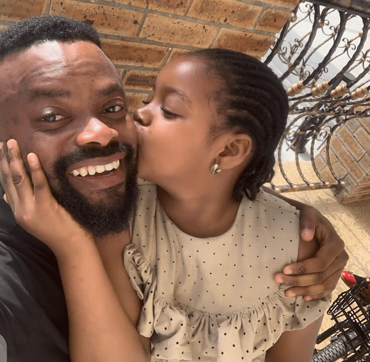 Nollywood Actor, Okon Lagos and his daughter