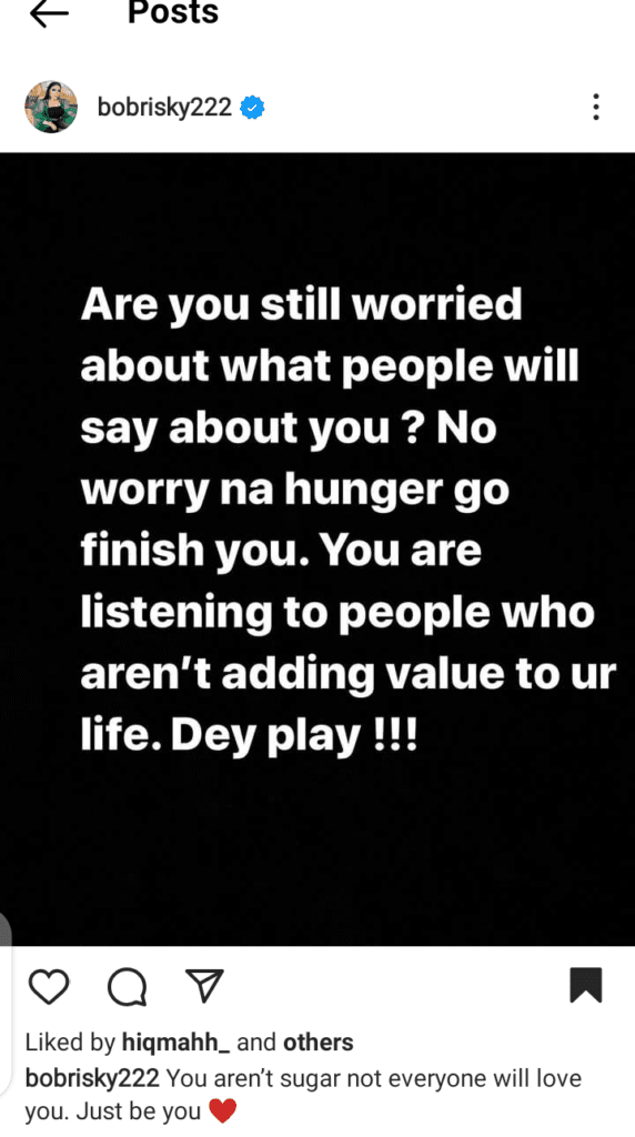 You Will Die Of Hunger If You Are Worried About What Others Will Say About You - Bobrisky